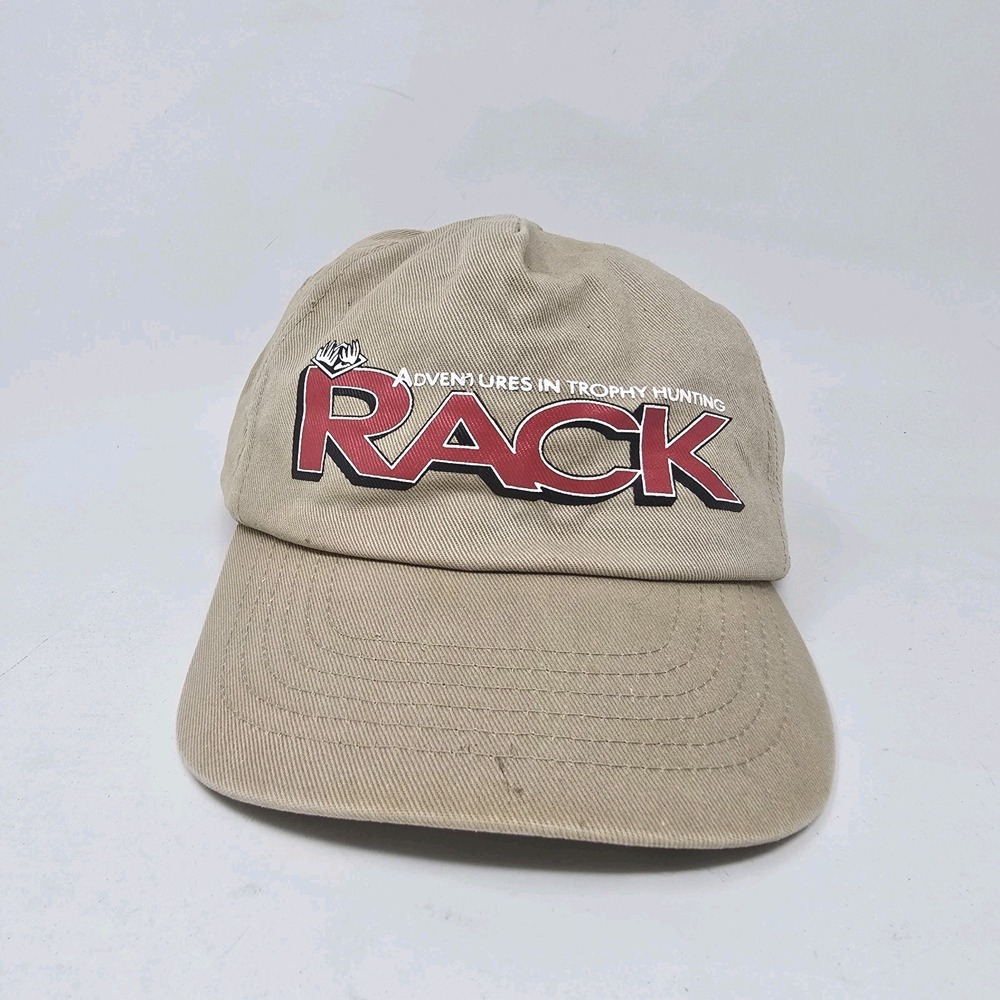 Vintage Buckmasters Rack Adventures In Trophy Hunting Snapback Cap Hat Khaki